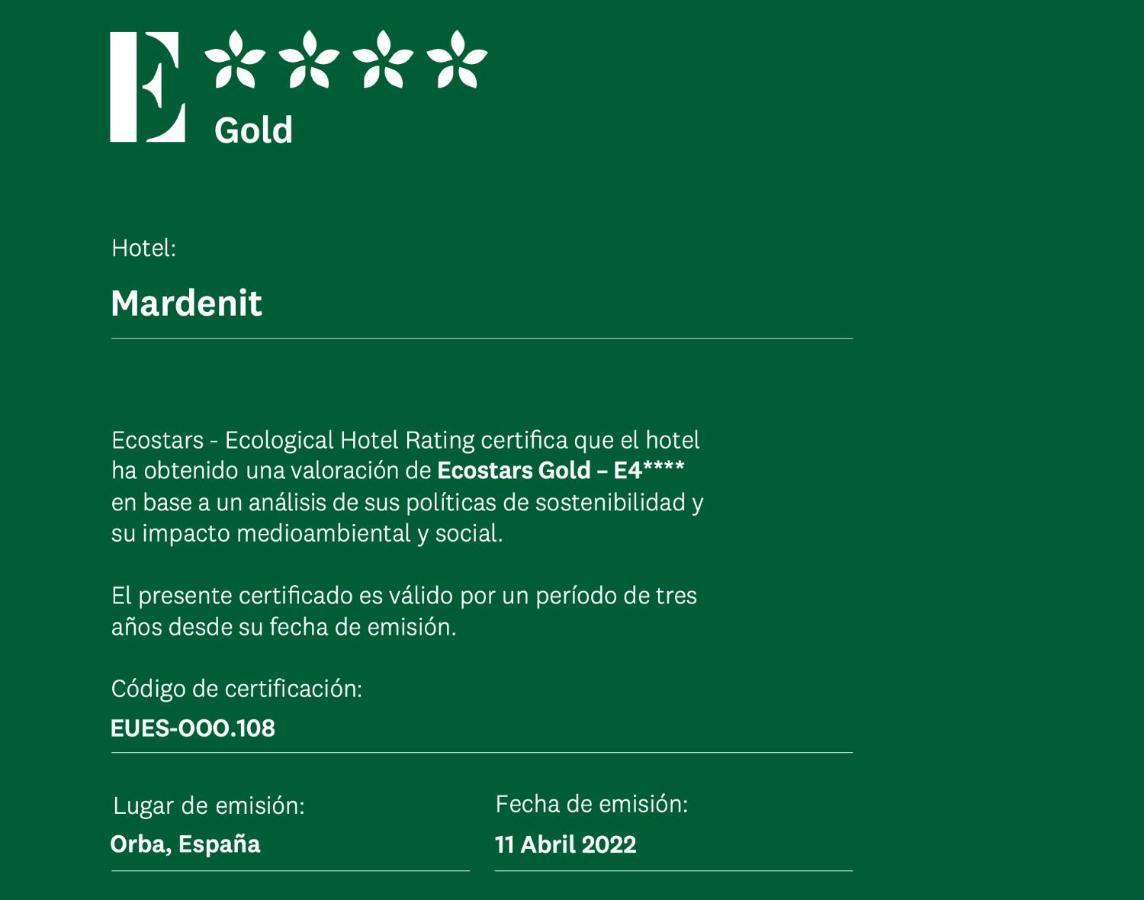 Mardenit Hotel Boutique (Adults Only) Orba Exterior foto